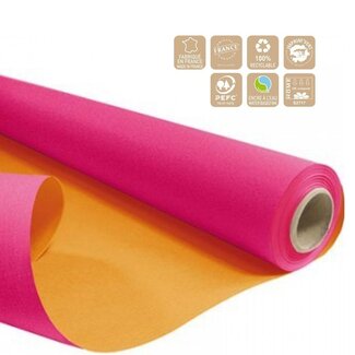 4A Papier double face en rouleau “Duo” | Couleur: Orange-rose | Largeur 80 centimeter | Longueur 40 meter | 60 gram/m2 | Par rouleau