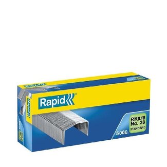 4A Staples Rapid 6mm | Colour: Silver-coloured | Size 6 millimetre | Contents 5000 staples | Per box