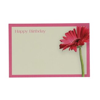 4A Label Kaartje met tekst “Happy Birthday” | Kleur: Kerskleurig | Breedte 9 centimeter | Hoogte 6 centimeter | Per 50 labels