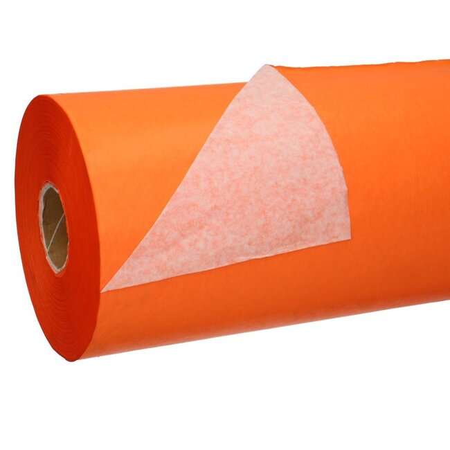 Paper on Roll | Colour: Orange | Width 75 centimetre | 40 gram/m2 | Weight 10 kilo | Per roll