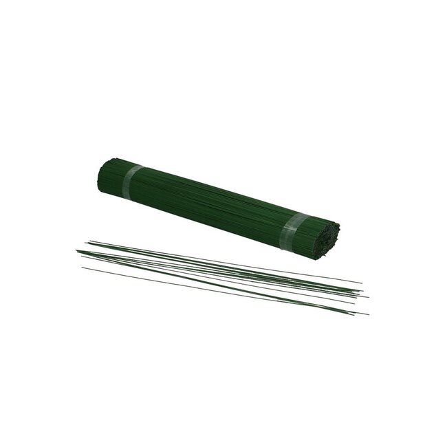 Lacquered florist wire blunt | Colour: Dark green | Diameter 1.0 millimeter | Length 30 centimeter | Weight 2.5 kilo | Per box