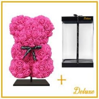 4A Bär aus Schaumrosen | Farbe: Rosa | Höhe 25 centimeter | inklusive Ständer | Pro Bär