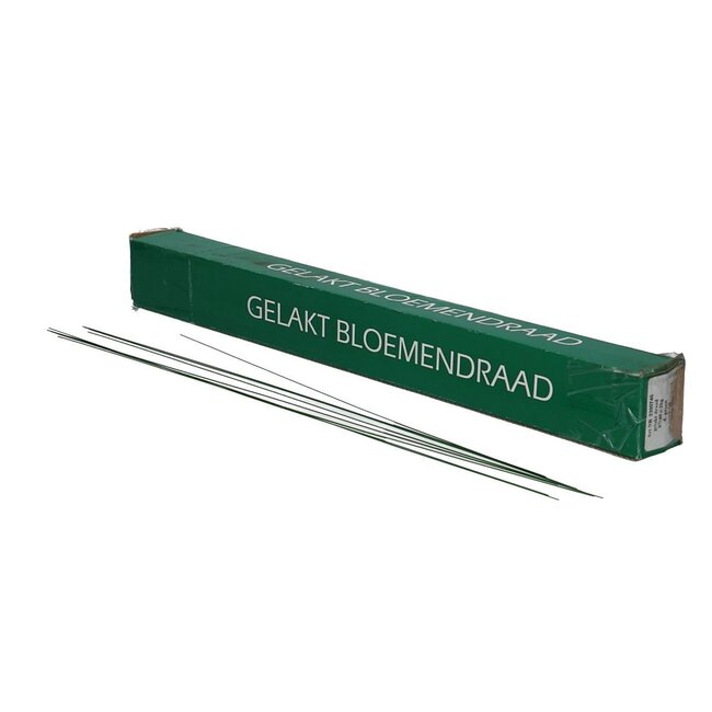 Fil floral laqué | Couleur: Vert foncé | Diamètre 0.7 millimeter | Longueur 40 centimeter | Poids 2 kilo | Par boîte