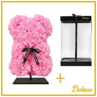 4A Ours en roses en mousse | Couleur: Rose clair | Hauteur 25 centimètre | incluant socle | Par ours