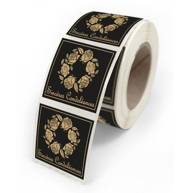 Labels Sticker 40*35mm x500 Condoleances