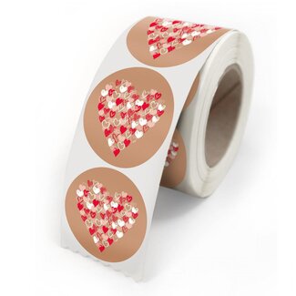4A Sticker Label “My Love” | Kleur: Gemengde Kleuren | Lengte 40 millimeter | Breedte 35 millimeter | Per 500 stickers