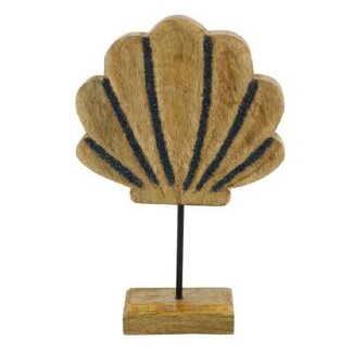 4A Muschelständer auf Fuß "Maritiem" | Farbe: Hellbraun | Länge 18 centimeter | Breite 5 centimeter | Höhe 28 centimeter | Pro 2 Muscheln