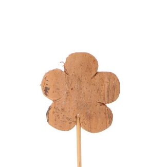 4A Blume am Stab | Farbe: Braun | Blumenstecker | Durchmesser 5.5 centimeter | Länge ± 12 centimeter | Pro 12 Blumenstecker
