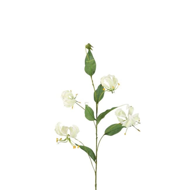 Gloriosa Kunstbloem | Kleur: Natuurlijk Wit | Prachtlelie Kunstbloemen | Lengte ± 86 centimeter | Per 4 kunstbloemen