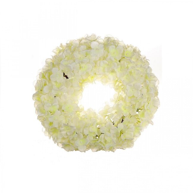 Seiden Hortensie Kranz | Farbe: cremefarben | Durchmesser 30 centimeter | Pro Kranz