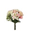 Bouquet Fleurs artificielles Rose et Hortensia  | Couleur: Rose clair | Hauteur ± 22 centimeter | Par boeket