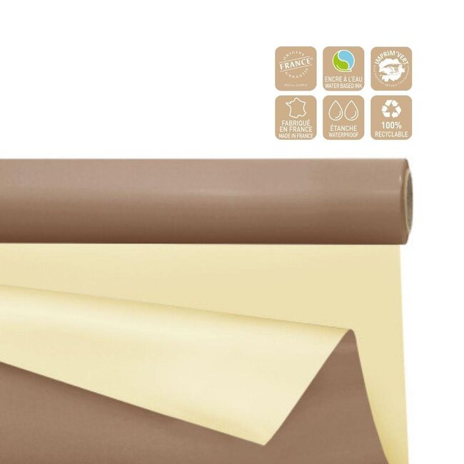 Tweezijdig Mat Folie op rol Universeel | Kleur: Lichtbruin | Breedte 80 centimeter | Lengte 40 meter | Per rol