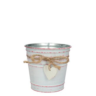 4A Pot en zinc “Love” | Couleur: Rose | Diamètre 13 centimeter | Hauteur 12 centimeter | Par 10 pots de fleurs