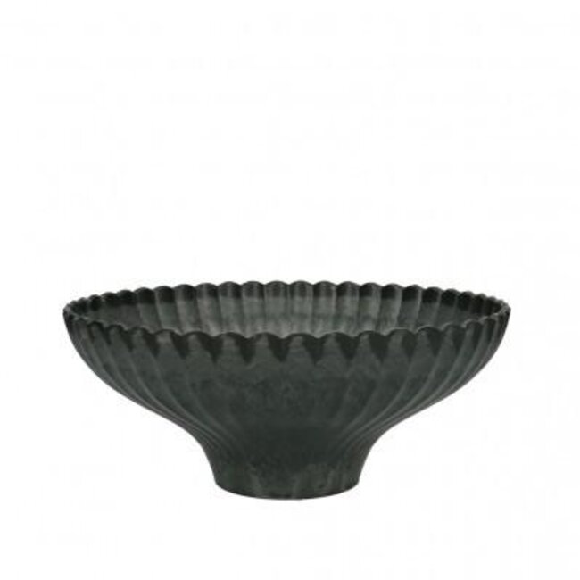 Plastic Melamine Bowl Ribbed | Colour: Grey | Diameter 24 centimeter | Height 10 centimeter | Per 24 bowls