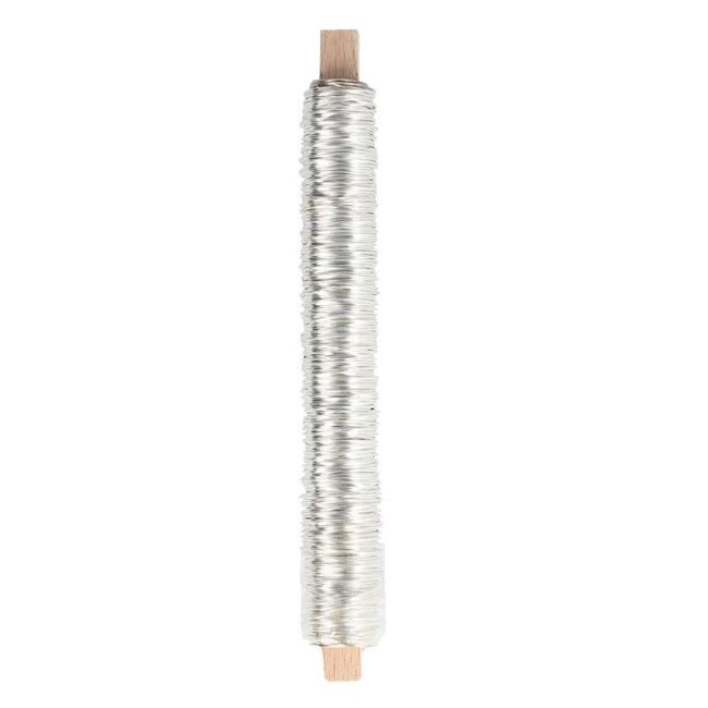 Metalldraht | Farbe: silberfarben | Durchmesser 0.5 millimeter | Gewicht 100 gram | Pro Rolle