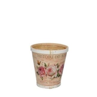 4A Wooden Bloempot Plantenbak “Histoire” | Colour: Pink White | Diameter 13 centimeter | Height 14 centimeter | Per 10 flowerpots