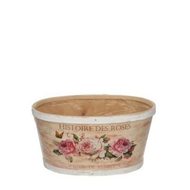 Houten Bloempot Plantenbak “Histoire” | Kleur: Roze Wit | Lengte 22 centimeter | Breedte 18 centimeter | Hoogte 11 centimeter | Per 10 plantenbakken