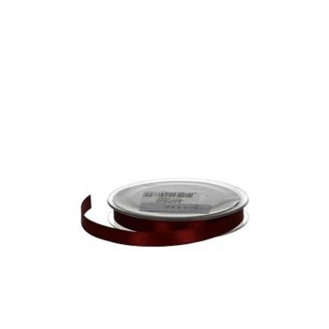Satinband | Farbe: Bordeauxrot | Breite 10 Millimeter | Länge 25 Meter | Per Rolle