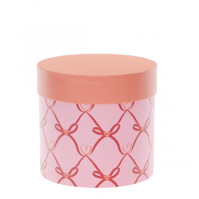 Hatbox Cadeaudoosjes “Amari Love” | Kleur: Roze | Diameter 12.5 centimeter | Hoogte 12 centimeter | Per 6 doosjes