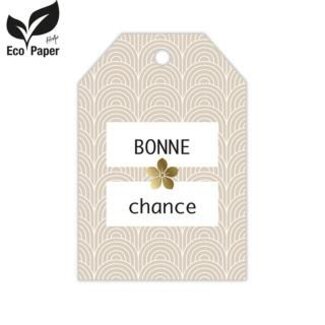 4A Etikett-Kärtchen mit französischem Text “Bonne Fête” | Farbe: Beige | Breite 5 centimeter | Höhe 8 centimeter | Pro 20 Etiketten