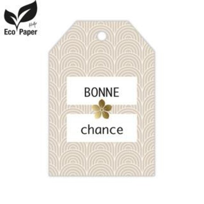 Etikett-Kärtchen mit französischem Text “Bonne Fête” | Farbe: Beige | Breite 5 centimeter | Höhe 8 centimeter | Pro 20 Etiketten