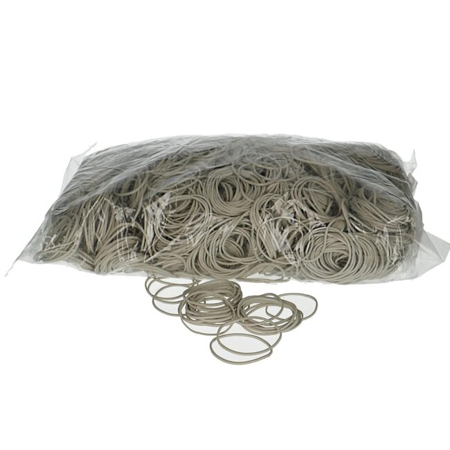 Elastic bands | Colour: Natural White | Diameter 40 millimeter | Thickness 1.5 millimeter | Weight 1 kilo | Per bag