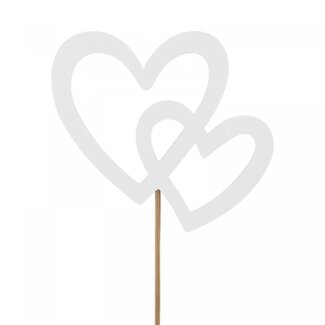 4A Pique cœur “My Love” | Couleur: Blanc naturel | Diamètre 7.5 centimeter | Longueur du pique ± 10 centimeter | Par 25 piques
