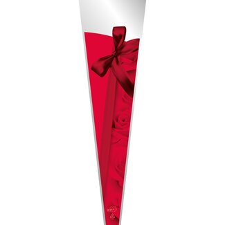 4A Hoes voor enkele Roos “Ribbon” | Kleur: Rood | Lengte 45 centimeter | Breedte 12 centimeter | Hoogte 3 centimeter | Per 50 hoezen
