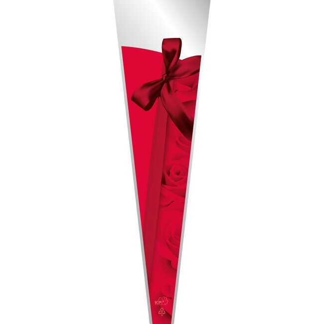 Hoes voor enkele Roos “Ribbon” | Kleur: Rood | Lengte 45 centimeter | Breedte 12 centimeter | Hoogte 3 centimeter | Per 50 hoezen