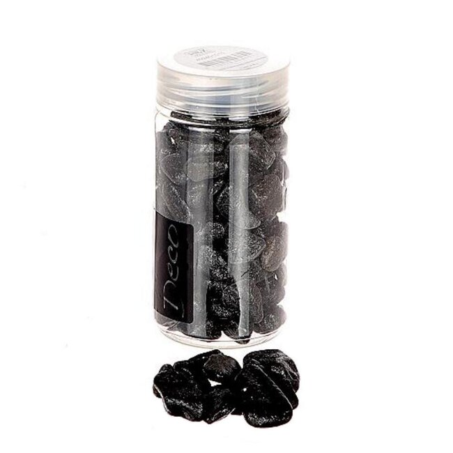 Natursteine | Farbe: Schwarz | Durchmesser 15 - 25 Millimeter | Inhalt Topf 370 Milliliter | Pro Topf