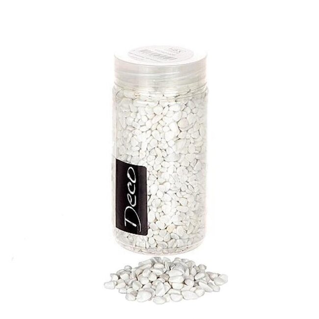 Naturkiesel | Farbe: Natuurlijk Weiß | Durchmesser 6 - 8 millimeter | Inhalt Topf 370 milliliter | Pro Topf