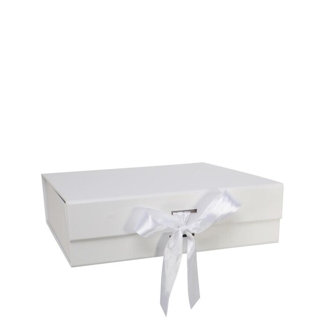Geschenkbox | Farbe: Natürlich Weiß | Länge 22 centimeter | Breite 22 centimeter | Höhe 6.5 centimeter | Pro Geschenkbox