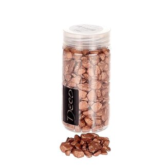 4A Dekorationssteine | Farbe: Kupferfarben | Durchmesser 9 - 13 Millimeter | Inhalt Topf 370 Milliliter | Pro Topf