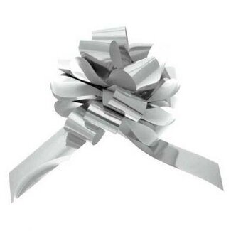4A Pull Bow Ribbon | Colour: Silver-coloured | Width 50 millimeter | Per 20 bows