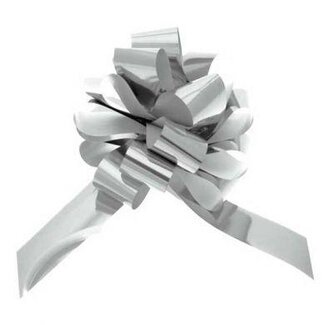 4A Pull bow ribbon | Colour: Silver-coloured | Width 30 millimeter | Per 30 bows