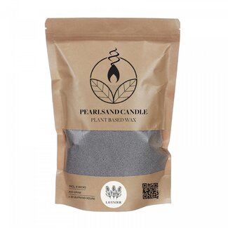 4A Pearlsand Kerzenwachs "Lavendel" + 4 Dochte | Farbe: Grau | Pflanzenwachs | Inhalt 400 gram | Pro Beutel
