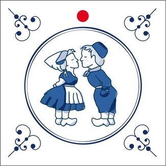 4A Carte étiquette avec texte "Amour" | Couleur: Blanc Bleu | Largeur 7 centimeter | Hauteur 7 centimeter | Par 20 étiquettes