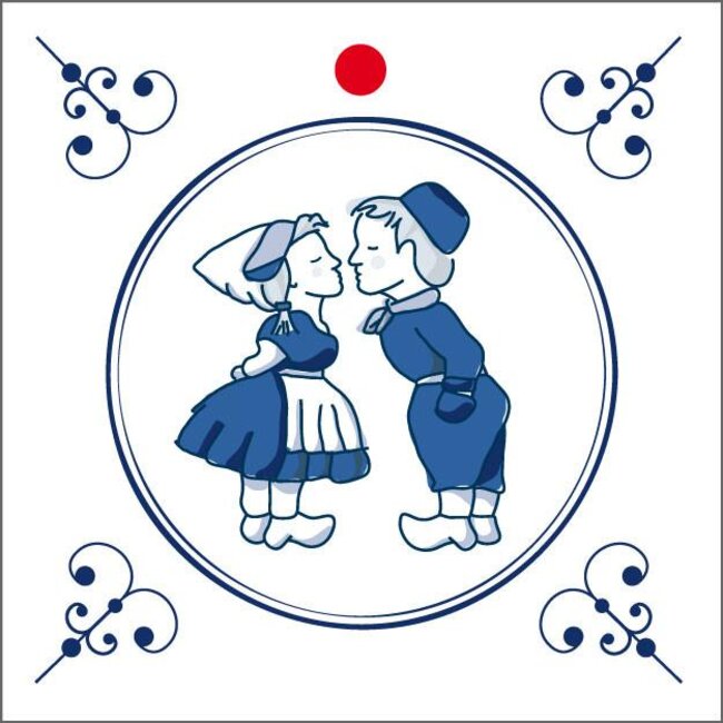 Carte et étiquette avec texte "Amour" | Couleur: Blanc Bleu | Largeur 7 centimeter | Hauteur 7 centimeter | Par 20 étiquettes