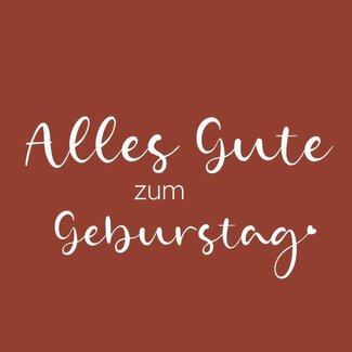 4A Card Label with German text “Geburtstag” | Colour: Terracotta | Width 7 centimeter | Height 7 centimeter | Per 20 labels