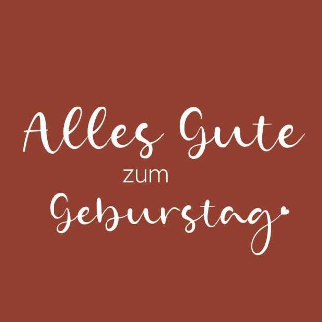 Label card with German text “Geburtstag” | Colour: Terracotta | Width 7 centimetre | Height 7 centimetre | Per 20 labels