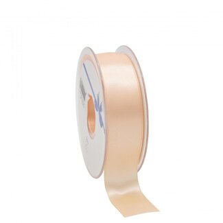 4A Ruban satiné | Couleur: Saumon | Largeur 25 millimeter | Longueur 25 meter | Par rouleau