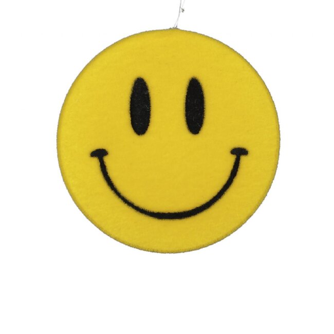 Smiley Hanger Decoratie | Kleur: Geel | Diameter 16 centimeter | Per hanger