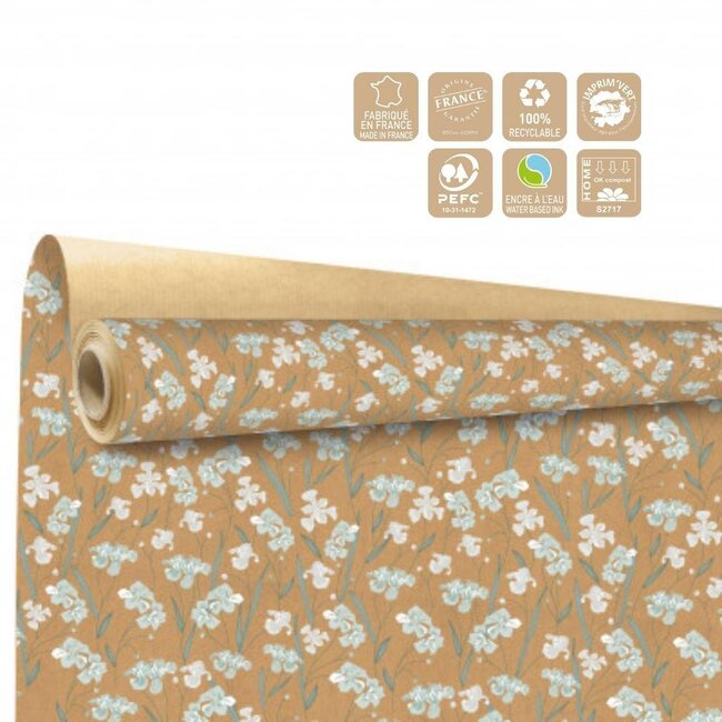 Paper on roll “Aube” | Colour: Light green | Width 80 centimeter | Length 40 meter | Per roll