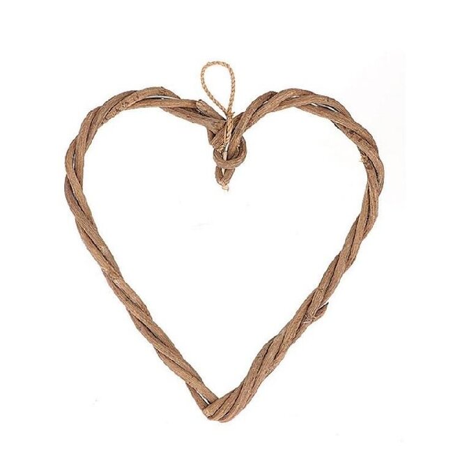Décoration Pendentif Cœur en Bois | Couleur: brun clair | Longueur 25 centimeter | Largeur 25 centimeter | Épaisseur 2 centimeter | Par 10 cœurs