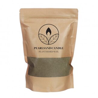 4A Pearlsand Cire pour bougies + 4 mèches | Couleur: Vert | Cire végétale | Contenu 400 gram | Par sac
