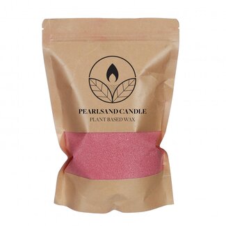 4A Pearlsand Cire à bougie + 4 mèches | Couleur: Rose | Cire végétale | Contenu 400 gram | Par sachet
