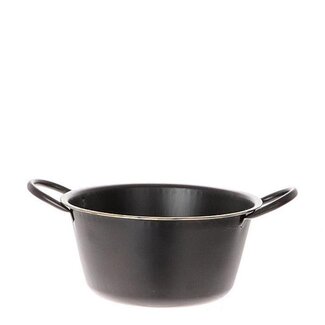 4A Pot de plante coupelle en zinc | Couleur: Noir | Diamètre 25.5 centimeter | Hauteur 12 centimeter | Par 15 coupelles