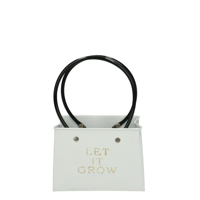 Zinken Bloempot Plantenbak tasvorm “Plant Lady” | Kleur: Natuurlijk Wit | Lengte 14 centimeter | Breedte 7.5 centimeter | Hoogte 11.5 centimeter | Per 6 bloembakken