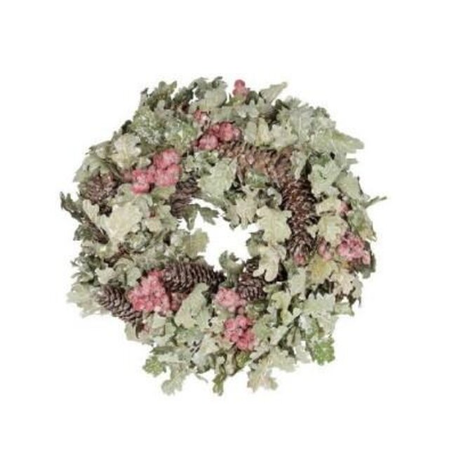 Couronne De Baies Rouges | Couleur: Vert | Diamètre 30 centimeter | Par couronne