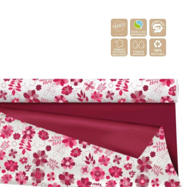 Film en rouleau “Rica” | Couleur: Bordeaux | Largeur 80 centimeter | Longueur 25 meter | Par rouleau